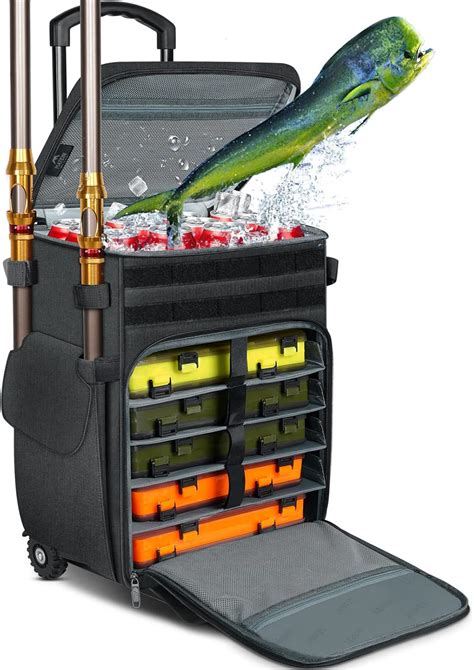 metal fishing bait box|fishing tackle boxes on wheels.